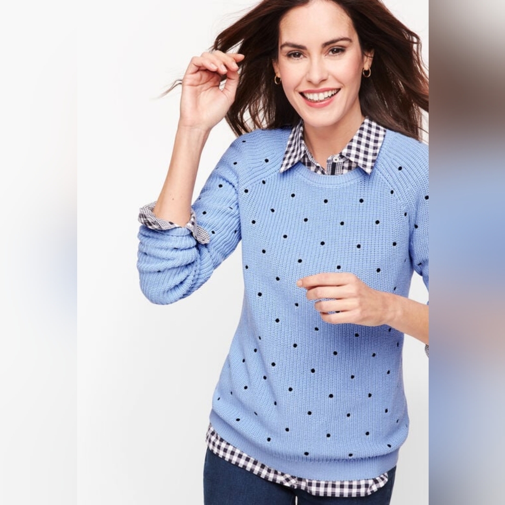 Talbots Pima Cotton Shaker Stitch -Dot Sz-SP